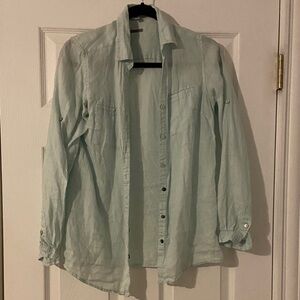 Light Teal Blue Button-Up Shirt